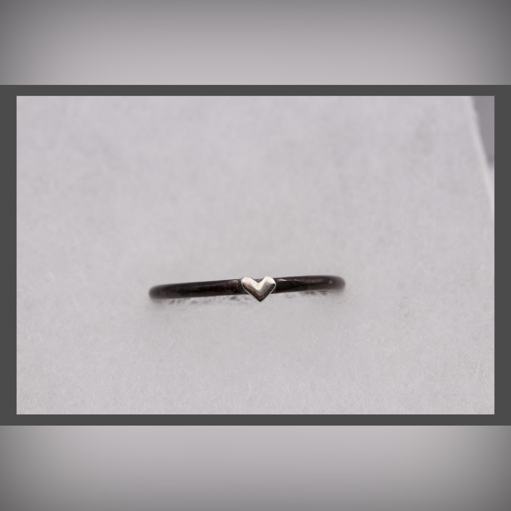 Sterling Silver Tiny Heart Ring Size 7.5 | Minimalist Stackable | Handmade - NWT - Picture 13 of 15